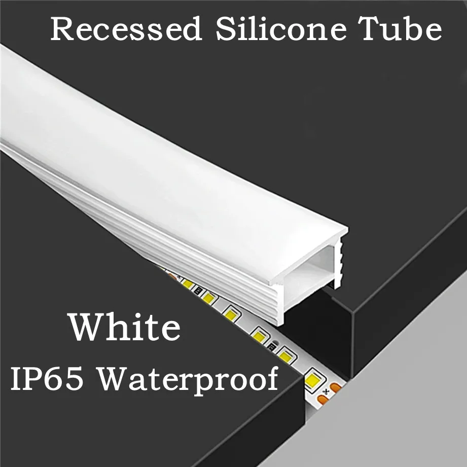Outdoor Power Strip Weatherproof - Recessed White Silicone Tube LED Neon