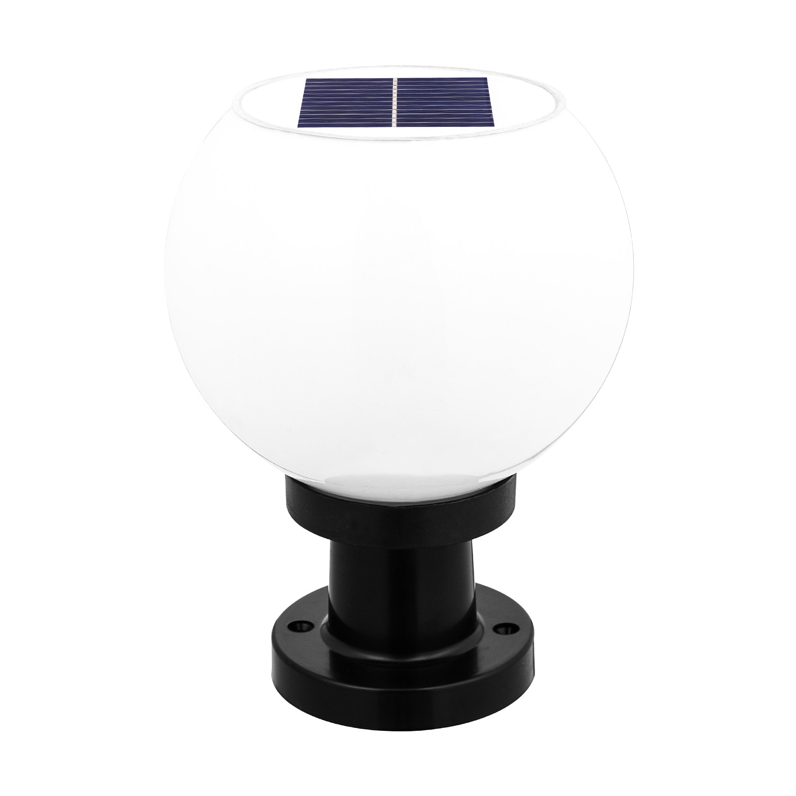 Outdoor Power Lights - Round LED Solar Wall Pillar Lamp