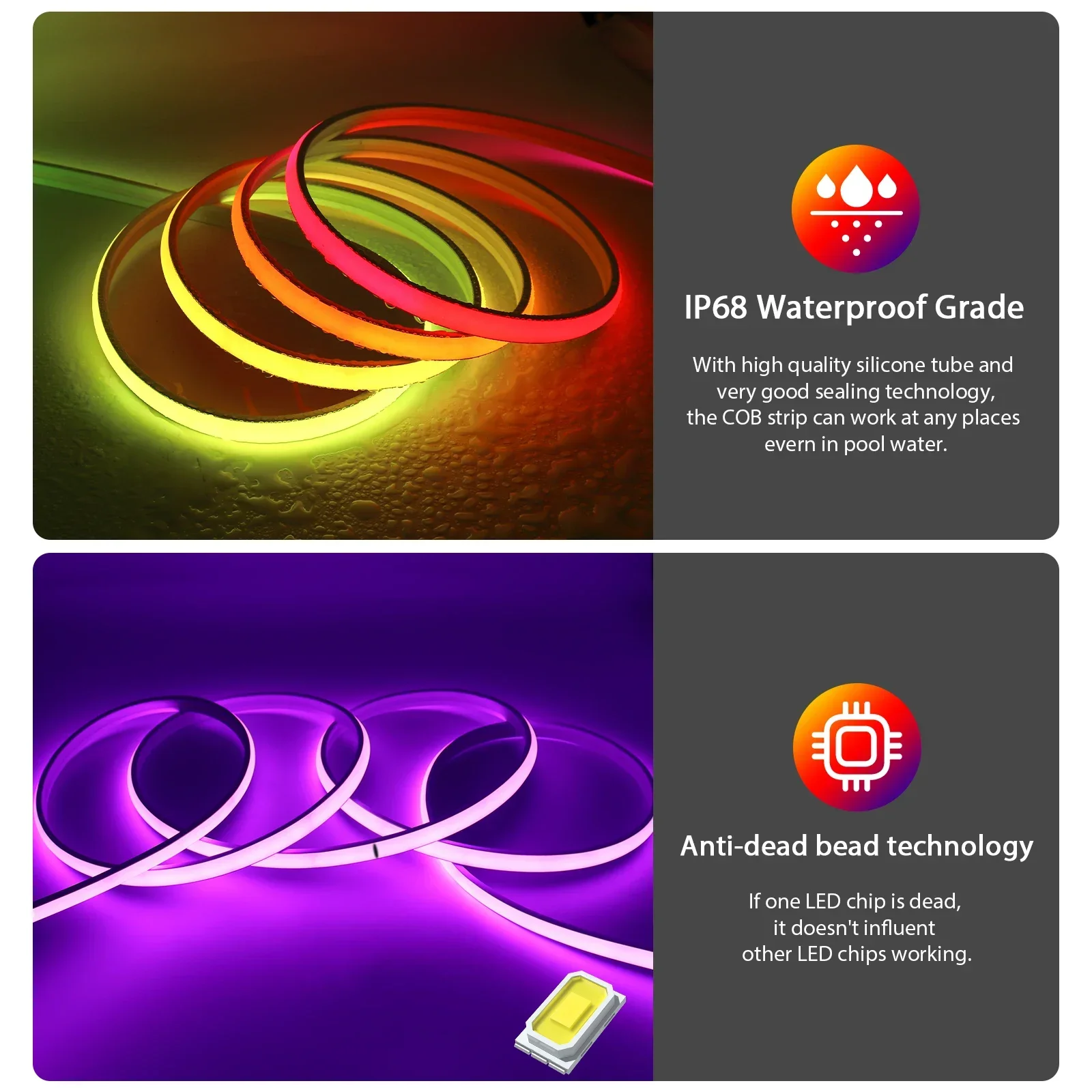 12V 24V IP68 RGBIC COB LED Str - Outdoor Power Strip Weatherproof ulasan dan harga