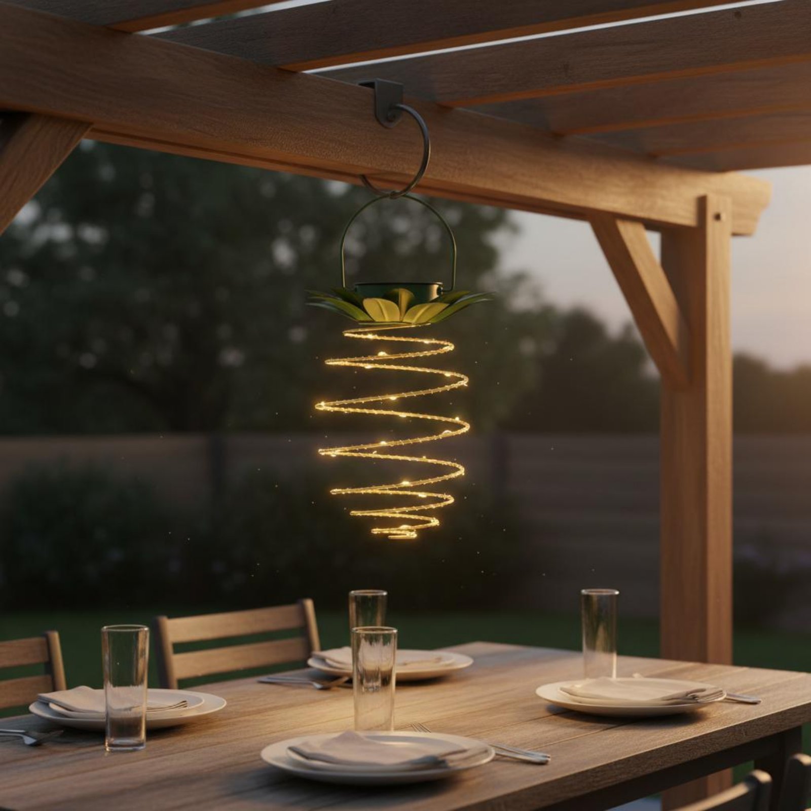 2 Pieces Solar Pineapple Lamp  - Outdoor Power Lights ulasan dan harga