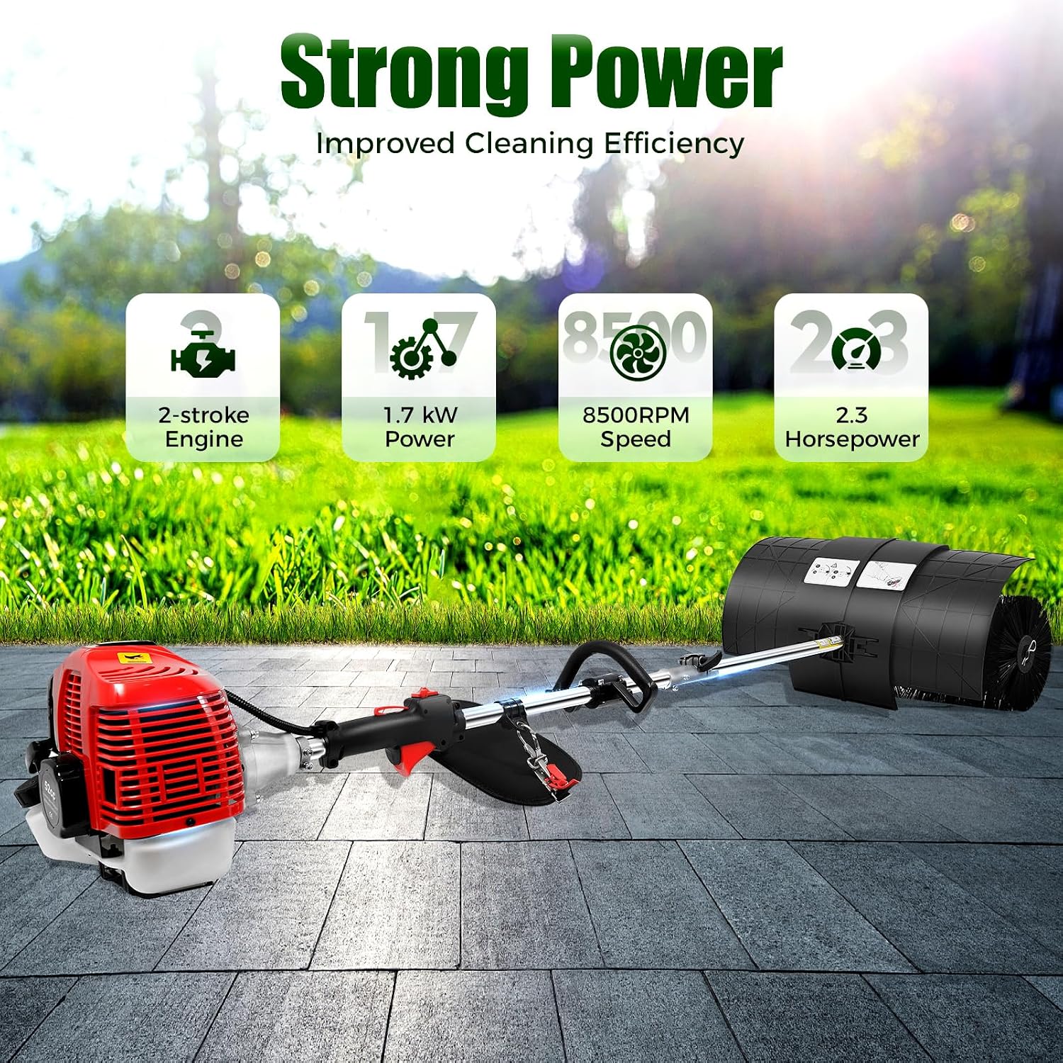 Gas Handheld Sweeper,Outdoor H - Outdoor Power Broom ulasan dan harga