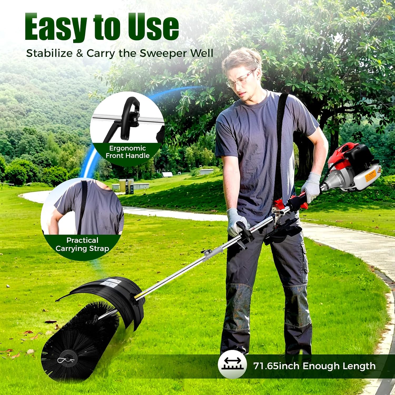 Gas Handheld Sweeper,Outdoor H - Outdoor Power Broom ulasan dan harga