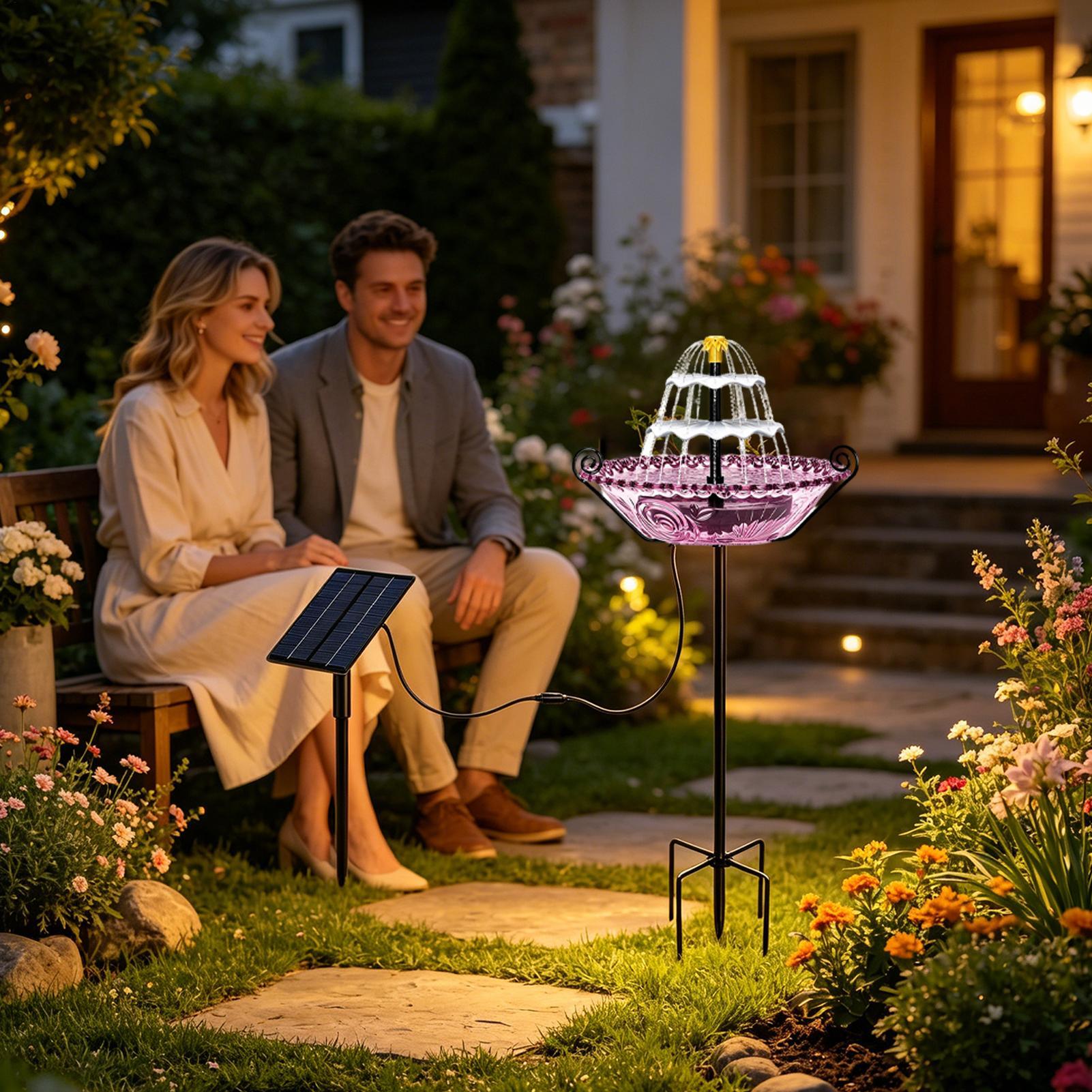 Bird Bath Solar Powered Garden - Power Outdoor ulasan dan harga