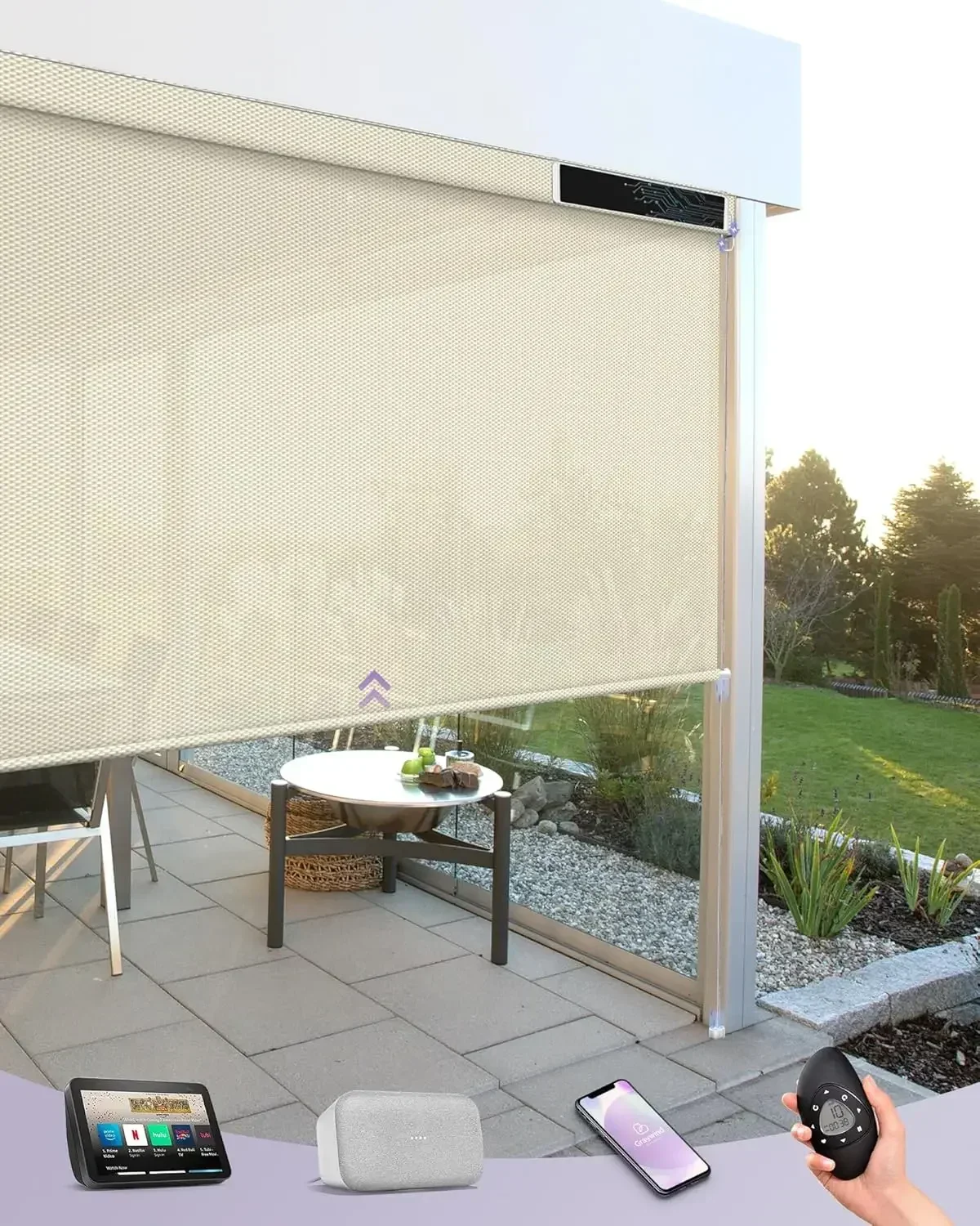 Motorized Outdoor Shades for P - Outdoor Power Roller Shades ulasan dan harga