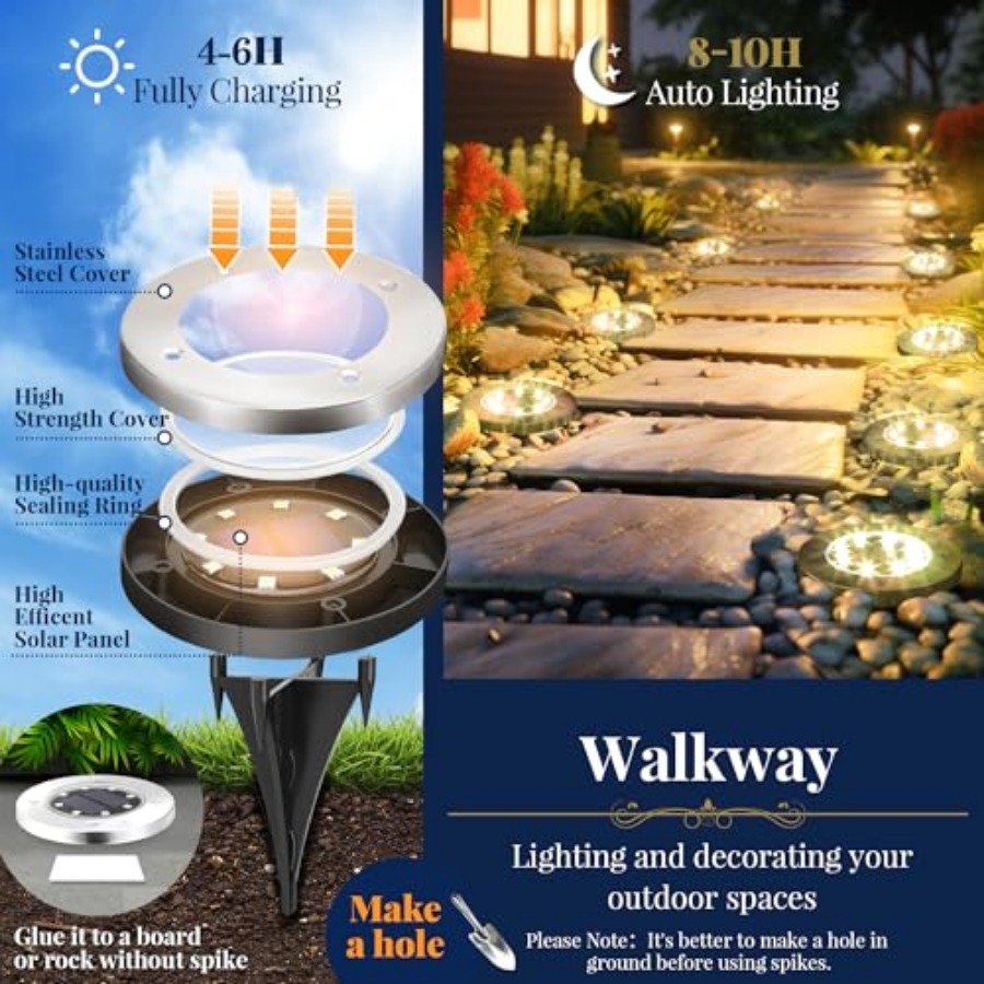 Solar Ground Lights Solar Ligh - Outdoor Power Lights ulasan dan harga