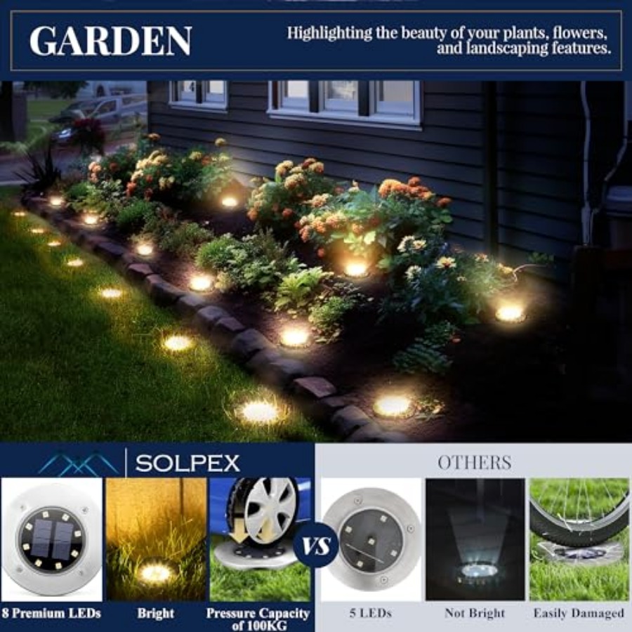 Solar Ground Lights Solar Ligh - Outdoor Power Lights ulasan dan harga