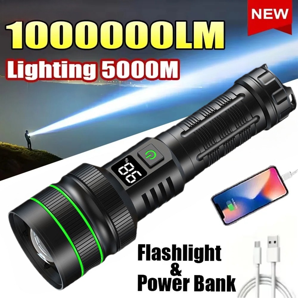 Powerful LED Flashlight Zoomab - Outdoor Power Lights ulasan dan harga