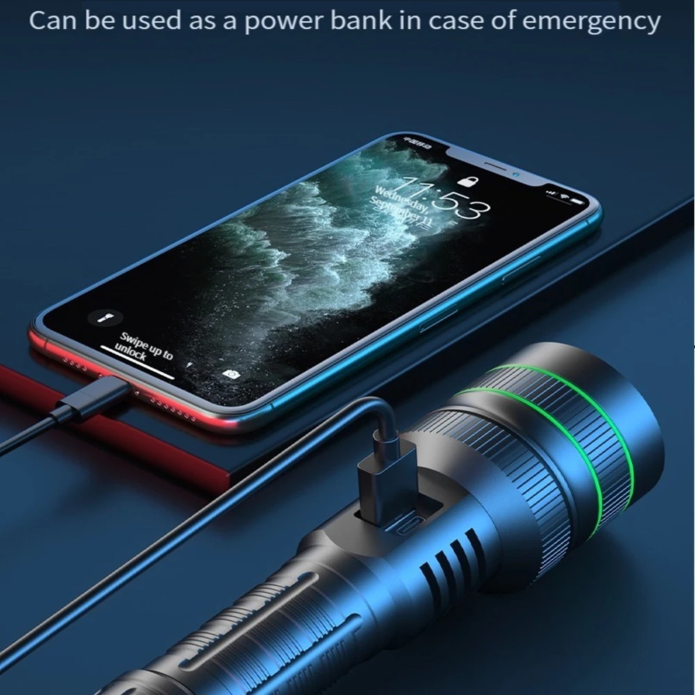 Powerful LED Flashlight Zoomab - Outdoor Power Lights ulasan dan harga